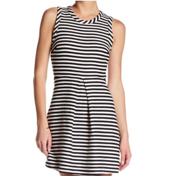 Madewell Black White Striped Afternoon Dress NWT Size Small - Picture 3 of 4